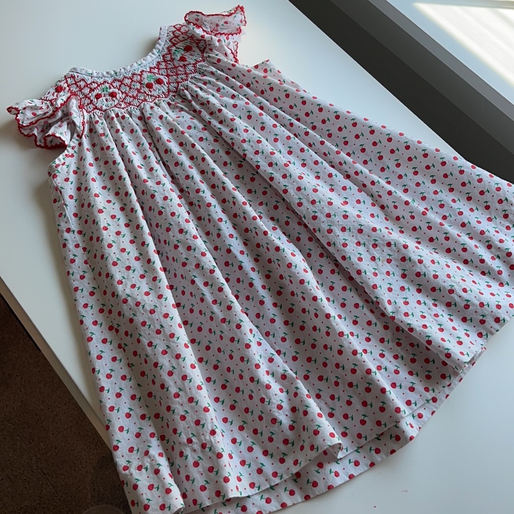 Shrimp & Grits cherry smock dress